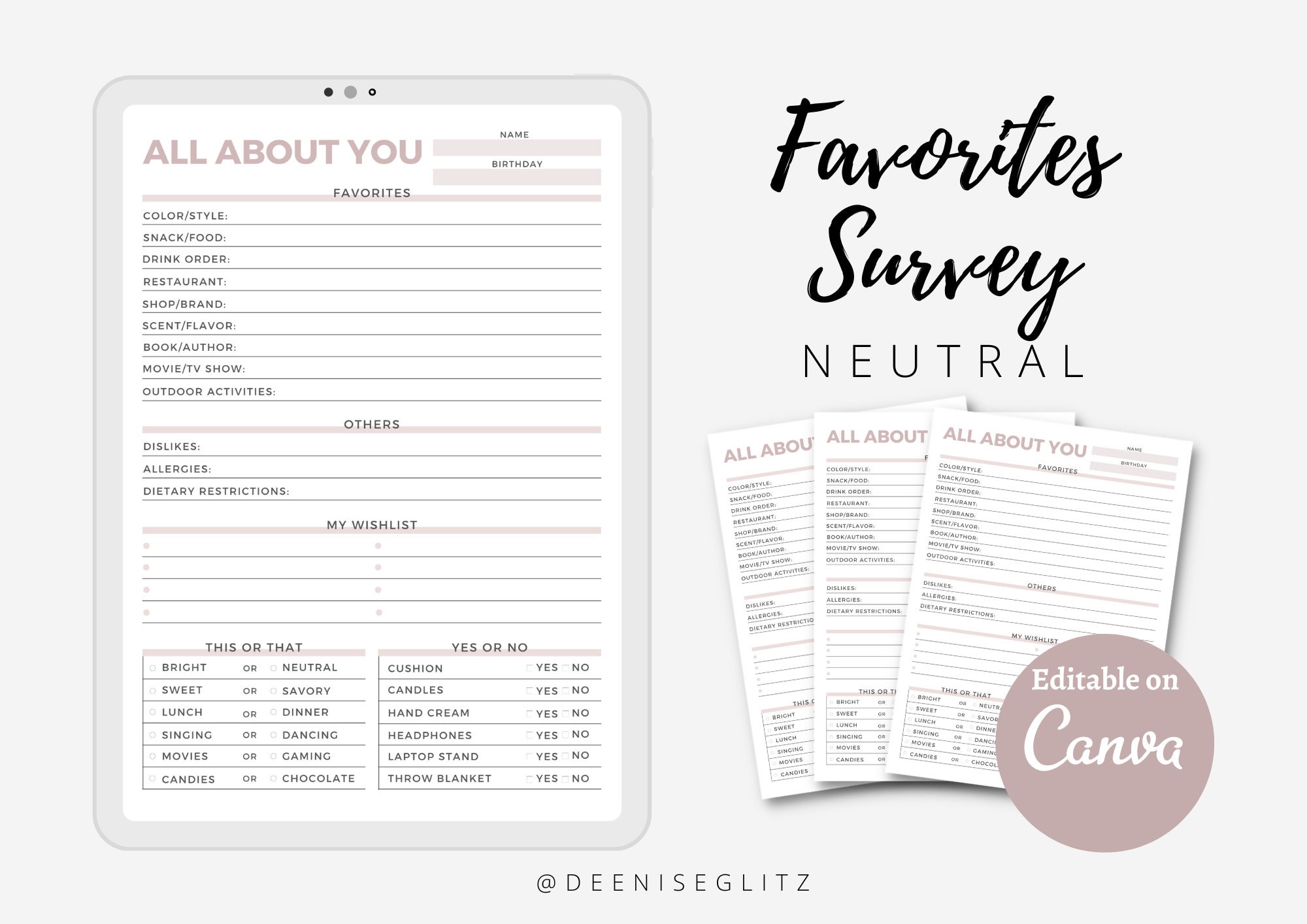 NEUTRAL Employee Favorites List Template, My Favorite Things, Getting