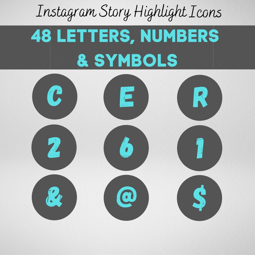 48 Letters Numbers & Symbols Instagram Story Highlight Icons Etsy