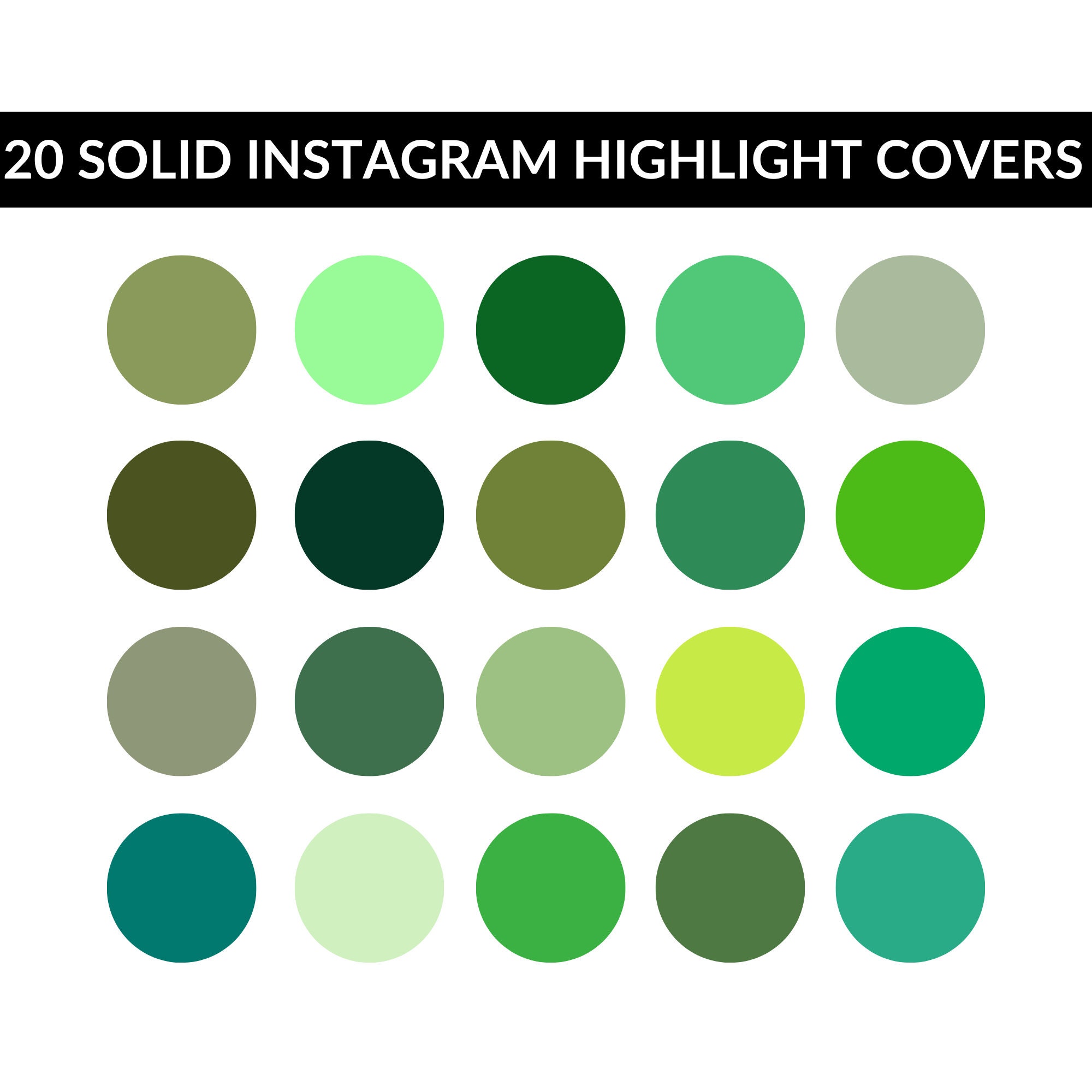 Solid Green Instagram Highlight Cover Insta Story - Etsy