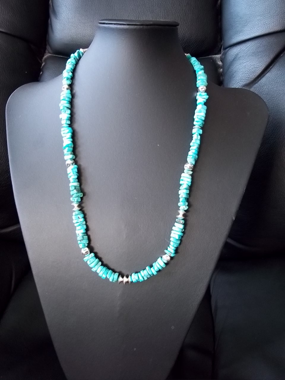 Turquoise Single Bead Necklace on Sterling Silver Chain 6mm Green Gemstone Charm Turquoise Single Bead Necklace on Sterling Silver Chain 6mm Green Gemstone Charm