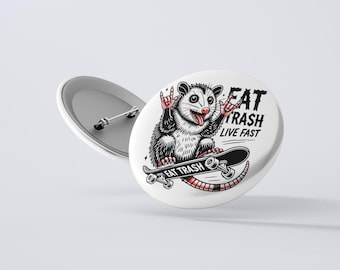 Possum Button Pin 1.5 Inch, Magnet, Skateboard, Humor, Funny, Gifts For Her, Gifts For Teens, Punk Inspired Opossum