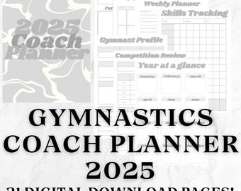 Gymnastics Coach 2025 Planner | Digital Download & Canva Template