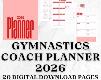 Gymnastics Coach 2026 Planner | Digital Download & Canva Template