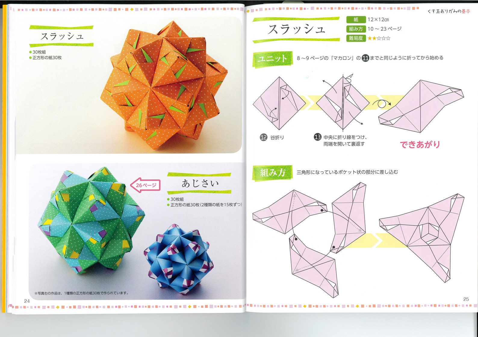 Origami KUSUDAMA Ball Easy DIY Set Book Instruction Etsy