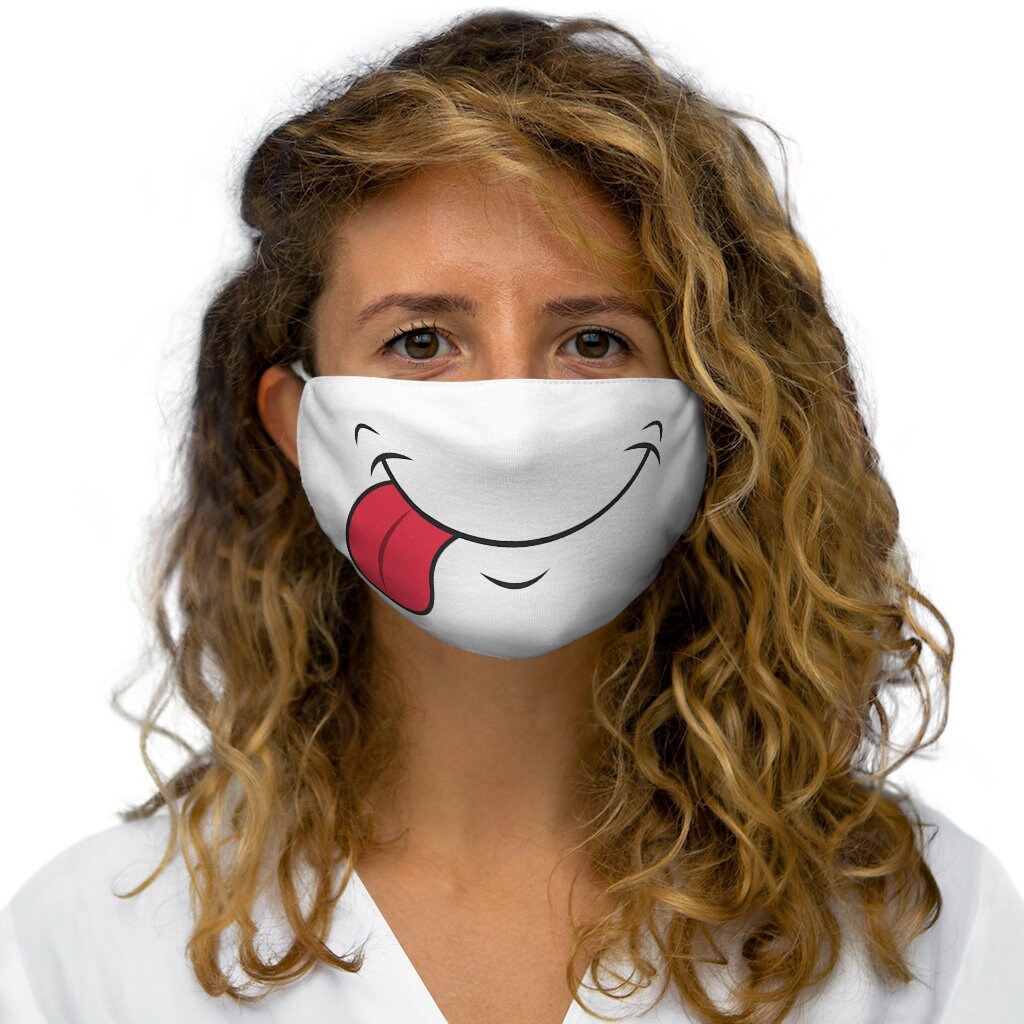 SnugFit Polyester Face Mask Funny Tongue Out Etsy