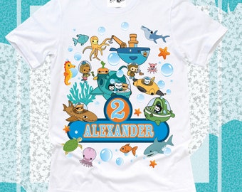 Camiseta de cumpleaños de octonautas, camiseta personalizada de octonautas inspirada, camiseta de cumpleaños personalizada de octonautas para niños, cumpleaños de camiseta de octonautas, octonautas