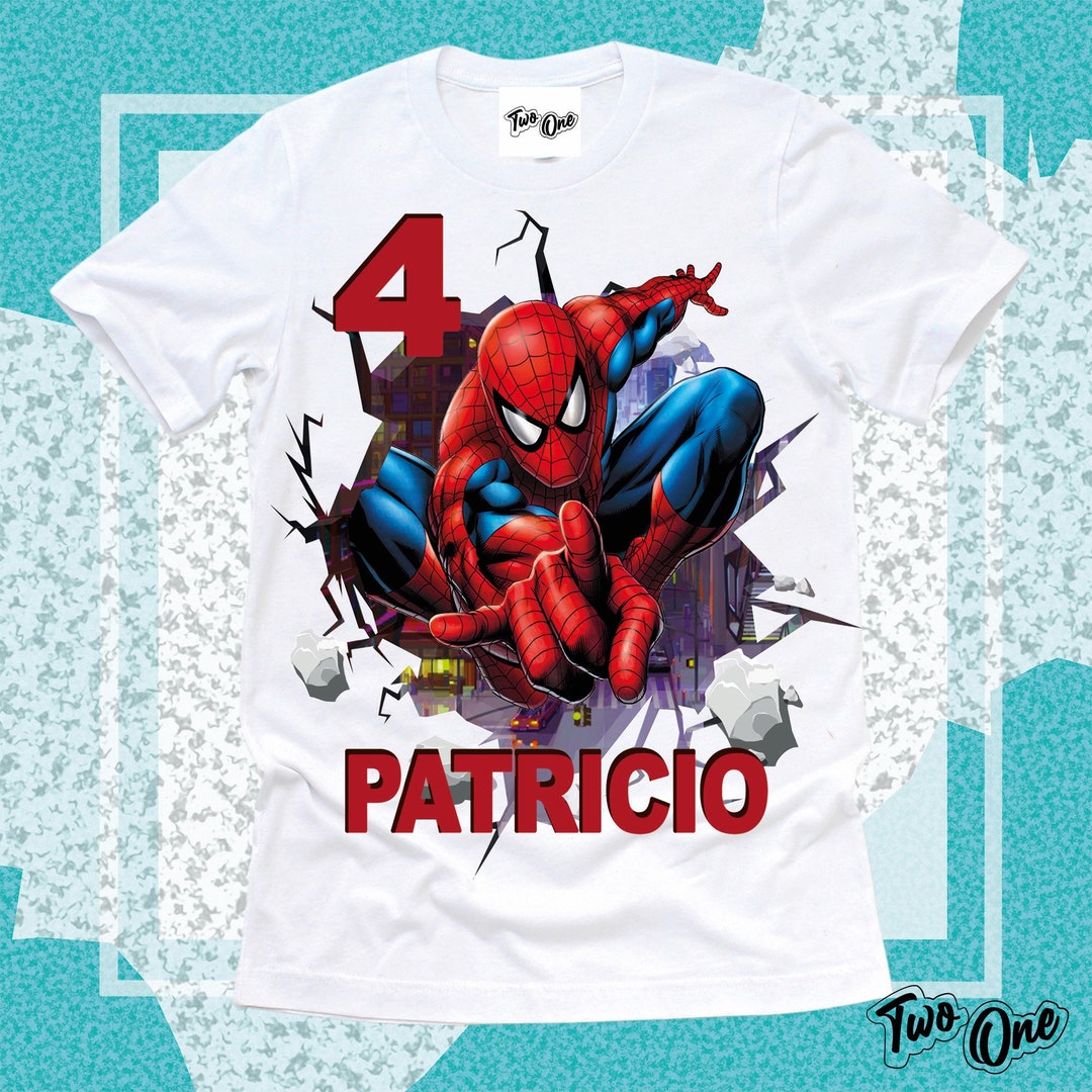 Camiseta Personalizada De Spiderman Para Cumplea os Tem tica De Fiesta Camiseta Personalizada De Spiderman Para Cumplea os Tem tica De Fiesta