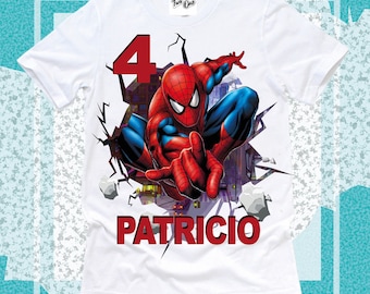 Personalized Spiderman Birthday Shirt, Party Theme