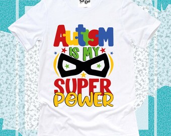 Chemise super puissante de sensibilisation à l'autisme, t-shirt familial assorti