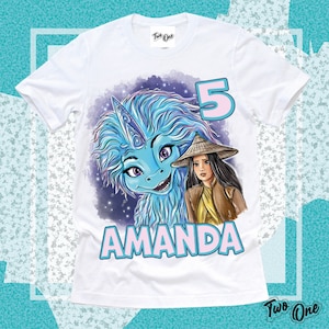Raya y la última camisa de dragón, personalizada Raya y dragón, camiseta Raya, cumpleaños Raya y camisa de dragón, Disney Raya y el dragón personalizado