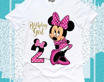 Camiseta de cumpleanos de Minnie camiseta de Minnie camiseta de cumpleanos de Minnie camiseta personalizada de Minnie camiseta tematica de fiesta