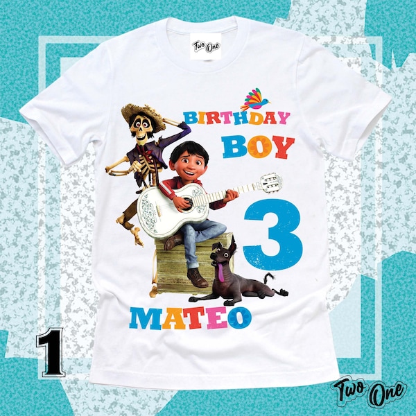 Coco Birthday Shirt,Custom Coco T-shirt Disney Coco Shirt Birthday,Birthday Coco Shirt  Personalized shirt for kids,Coco Theme party shirt