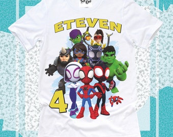 Spiderman Birthday T-Shirt, Family Personalized Gift Shirt