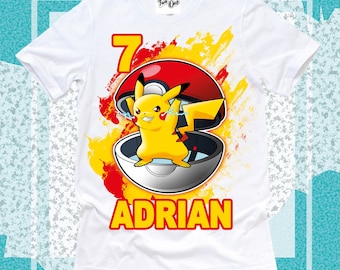 ポケモン誕生日シャツ、カスタムポケモンシャツ、ポケモンTシャツ、ポケモン誕生日シャツ、パーソナライズされたポケモン誕生日