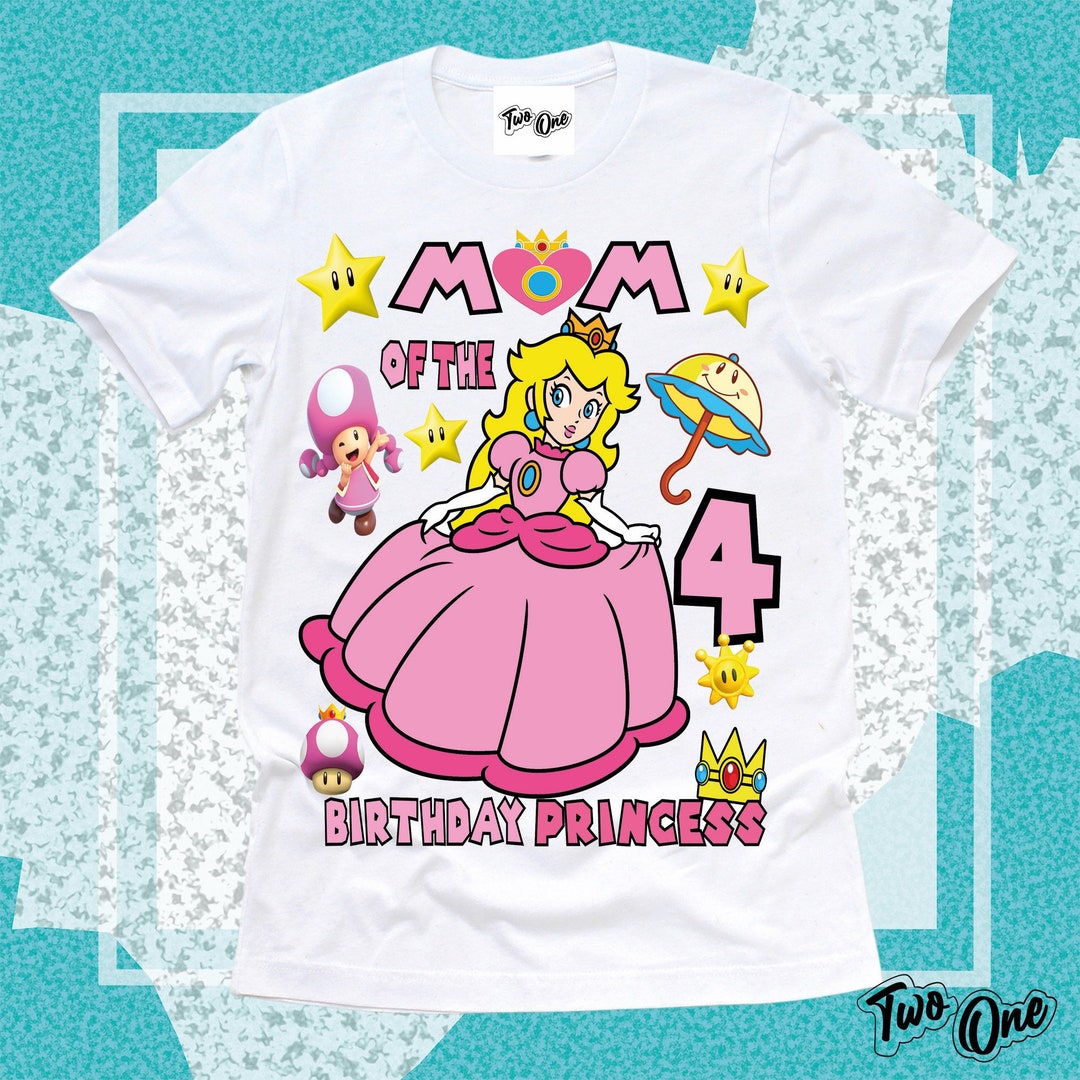 ピーチ姫バースデーシャツ：カスタムスーパーマリオパーティーTシャツ