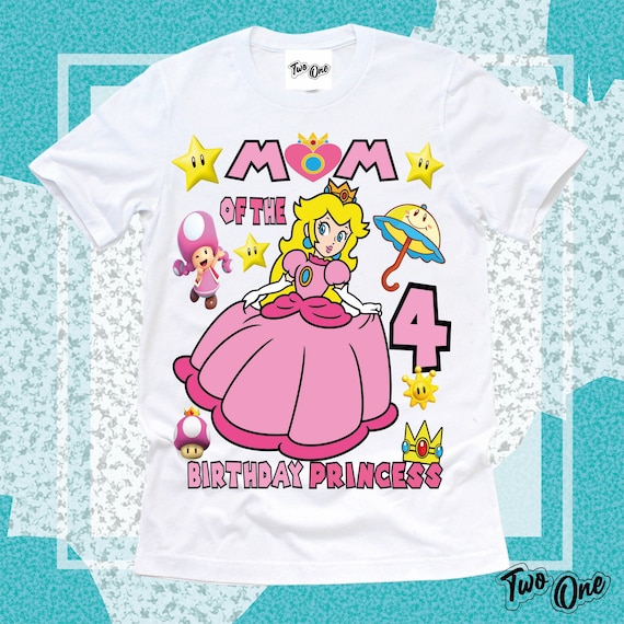 ピーチ姫バースデーシャツ:カスタムスーパーマリオパーティーTシャツ ピーチ姫バースデーシャツ:カスタムスーパーマリオパーティーTシャツ