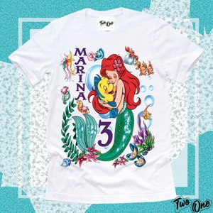 Kleine Meerjungfrau Shirt, Meerjungfrau Geburtstag Shirt, Meerjungfrau inspiriert Geburtstag T-Shirt, personalisierte kleine Meerjungfrau T-shirts, Thema Party Shirt