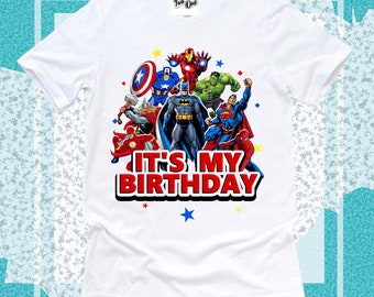 Superhero Birthday Shirt,Avengers Superhero Shirt,Birthday Superhero Shirt,Custom Avengers Superhero T-Shirt,Superhero Party Theme Shirt