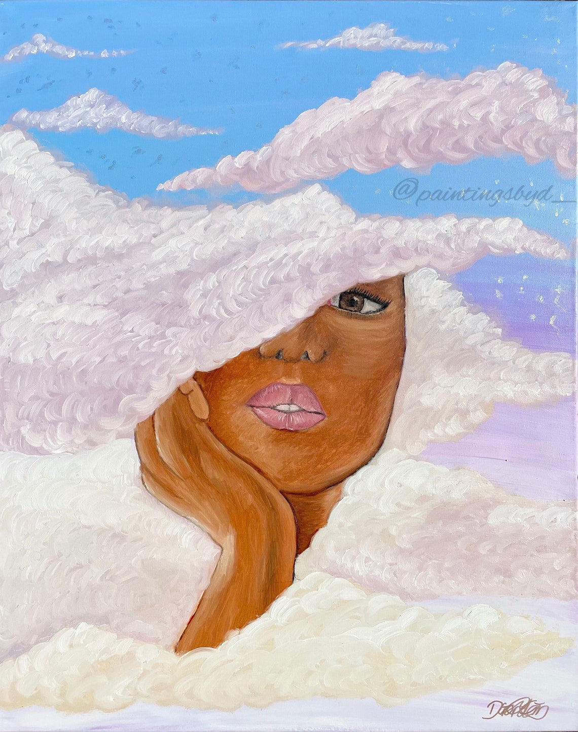 Wall Art print Head in the Clouds oil painting on Gilcee paper Etsy