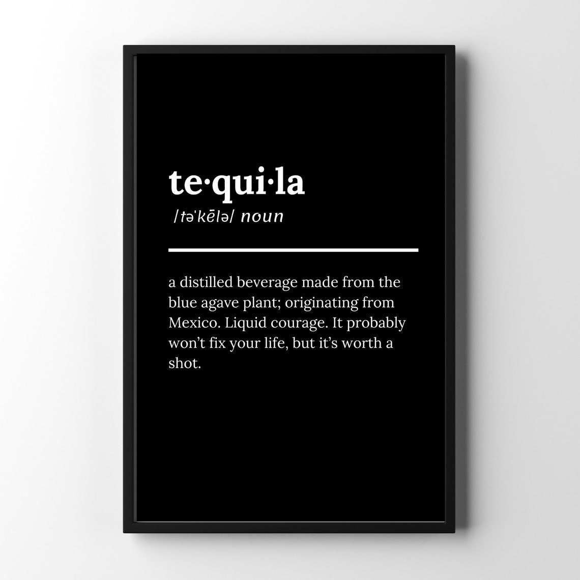 Tequila Definition Art Print / DIGITAL DOWNLOAD / Printable Etsy