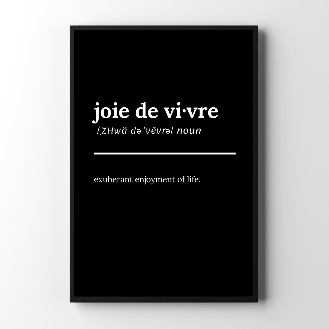 Joie de Vivre Definition Art Print / DIGITAL DOWNLOAD / Etsy