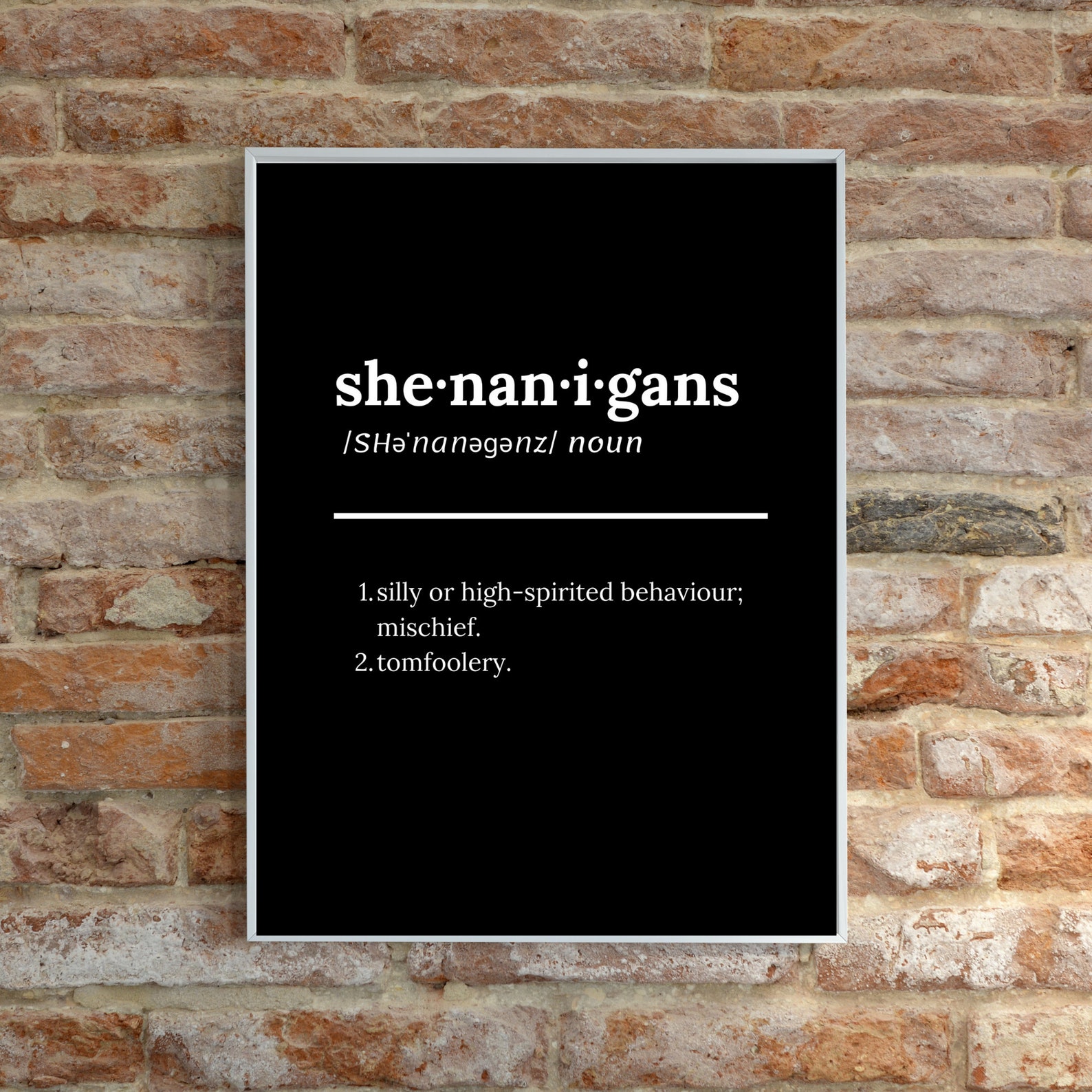 Shenanigans Definition Art Print / DIGITAL DOWNLOAD / Etsy