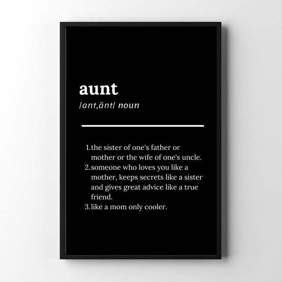 Aunt Definition Art Print / DIGITAL DOWNLOAD / Printable Art / Etsy