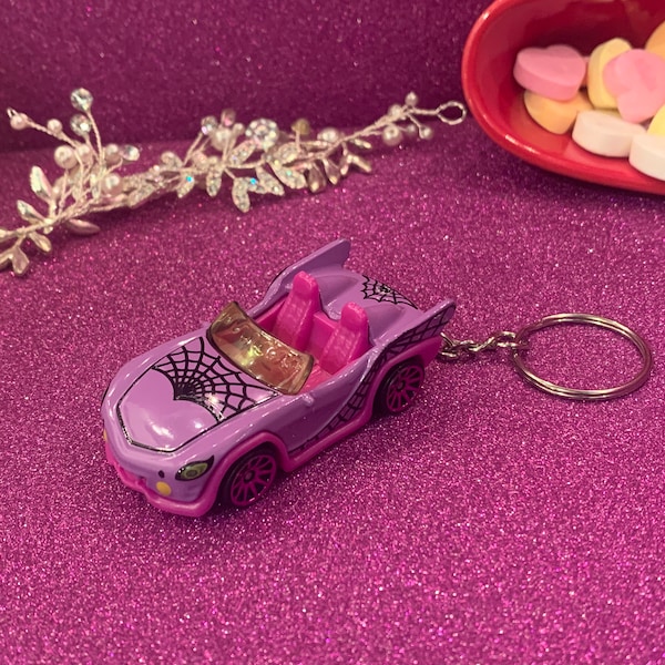 Pink and Purple Monster High Ghoul Mobile-  1/64 scale DieCast Keychain (disclaimer) NOT associated with Monster High nor it's affiliates