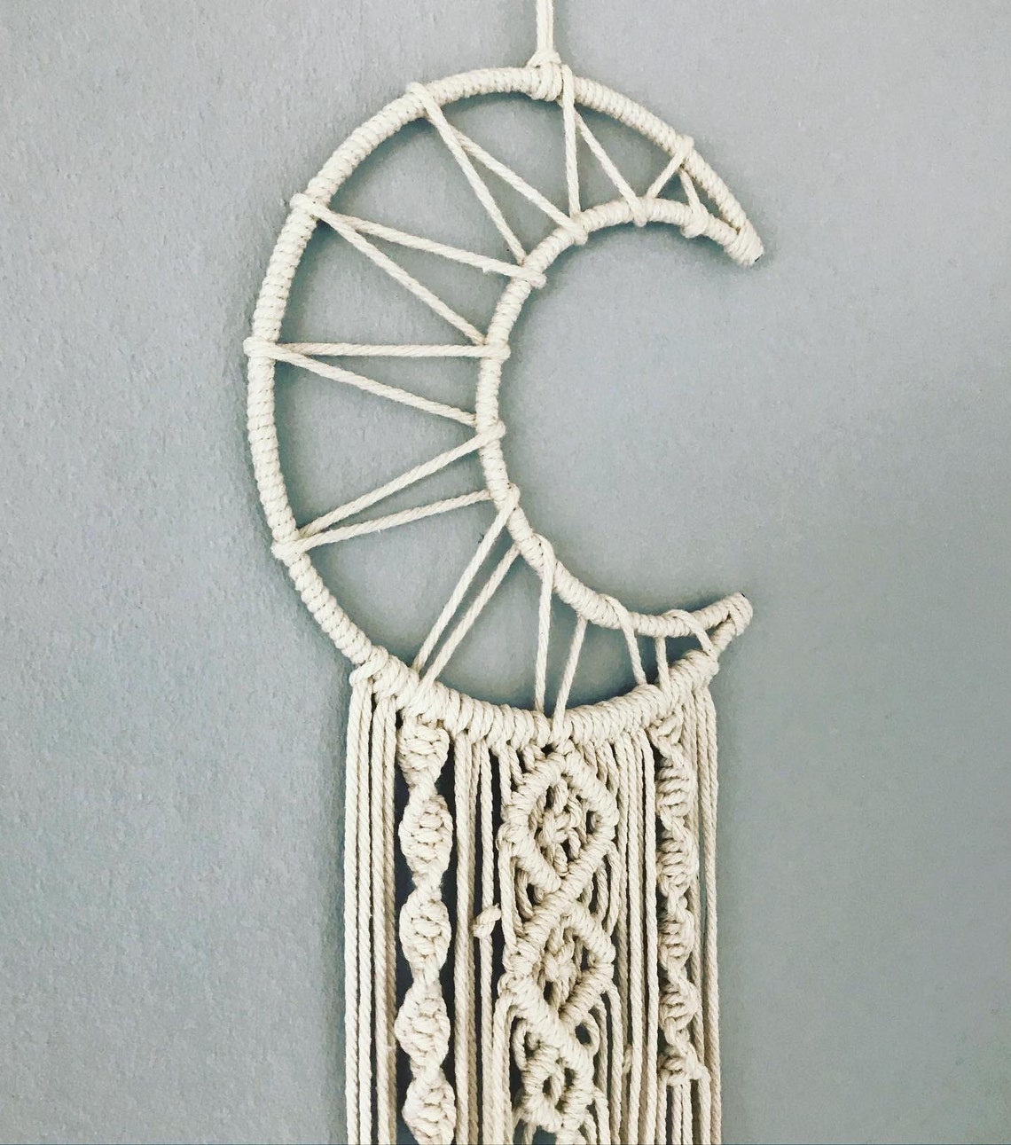 Macrame Moon Wall Hanging Dream Catcher Etsy