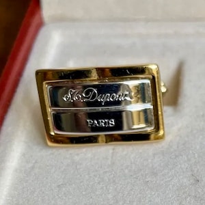 Vintage Rare S.T. DUPONT Cufflinks Gatsby Gold Plated with Box