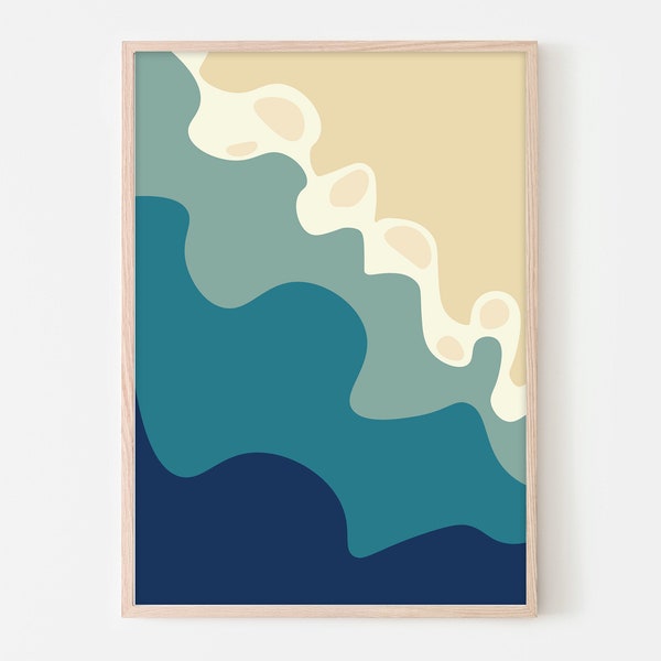 Abstract Sea Foam Wall Art | Graphics Print | A3 A2 A1 A0 |  Landscape Artwork | Minimalist Bold Poster | Home Décor | Gift