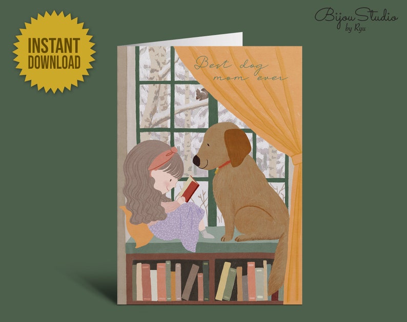 Printable Best Dog Mom Card Best Dog Mom Ever Card for Dog Etsy