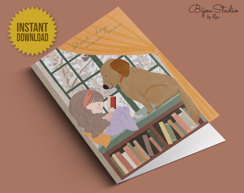 Printable Best Dog Mom Card Best Dog Mom Ever Card for Dog Etsy