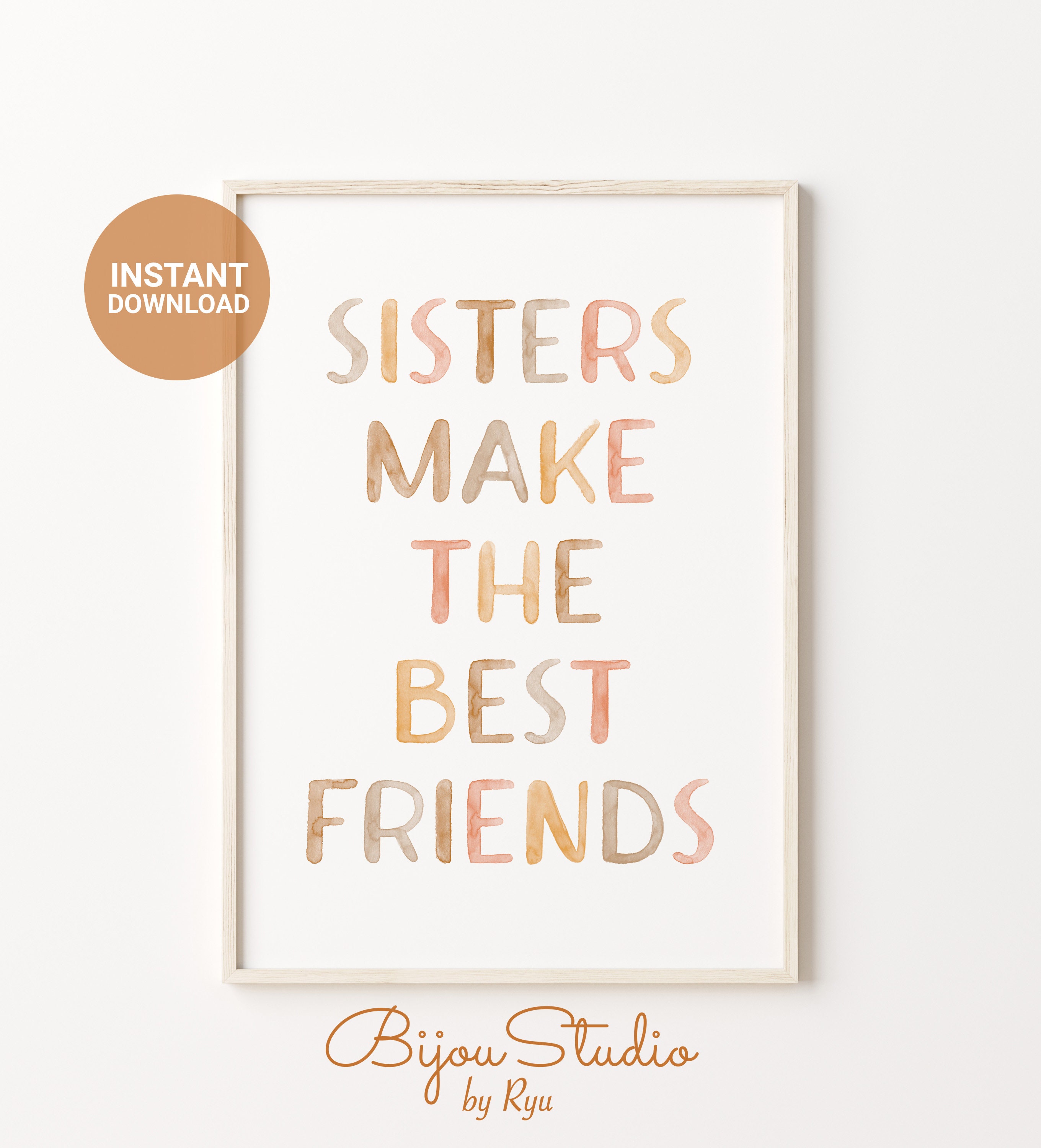 Sisters Make the Best Friends Boho Nursery Printable Wall Art - Etsy