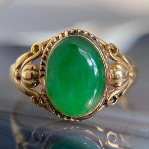 14K Vintage Jade Ring