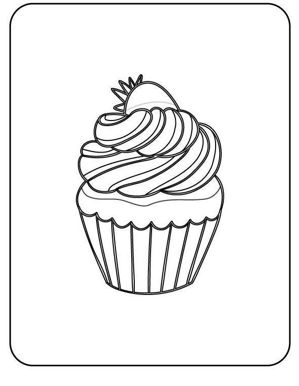 Fun Downloadable PDF Coloring pages for Children 2-12 Cupcakes | Etsy