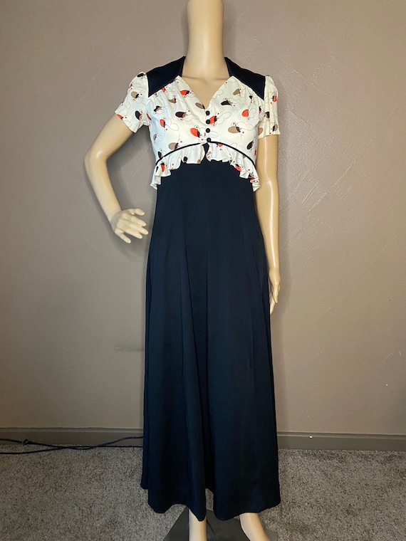 Vintage Lady Print Dress/ Bolero Set - image 1