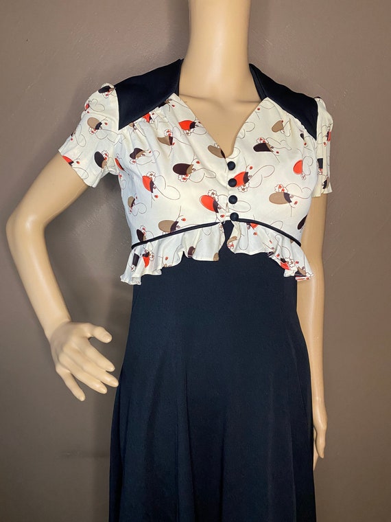 Vintage Lady Print Dress/ Bolero Set - image 5