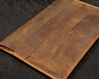 Handmade Leather Macbook Sleeve: Fits 13-16 inch Macbook Pro/Air