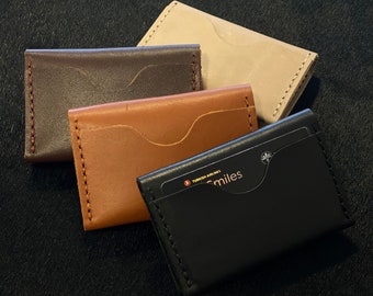 Porte-cartes avec porte-monnaie , Porte-cartes en cuir personnalisé , Porte-cartes de taille minimaliste , Porte-cartes en cuir , Capacité de 6 cartes