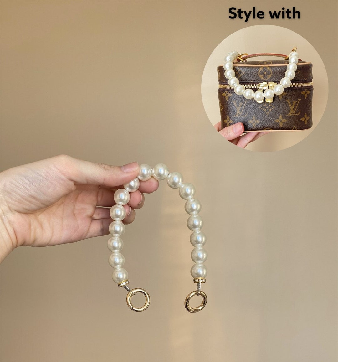 TINBERON 35cm 50cm Pearl Chain Bag Strap Handbag Handle Strap Acrylic Pearl  Purse Chain Women Shoulder Bag Strap Bag Accessories
