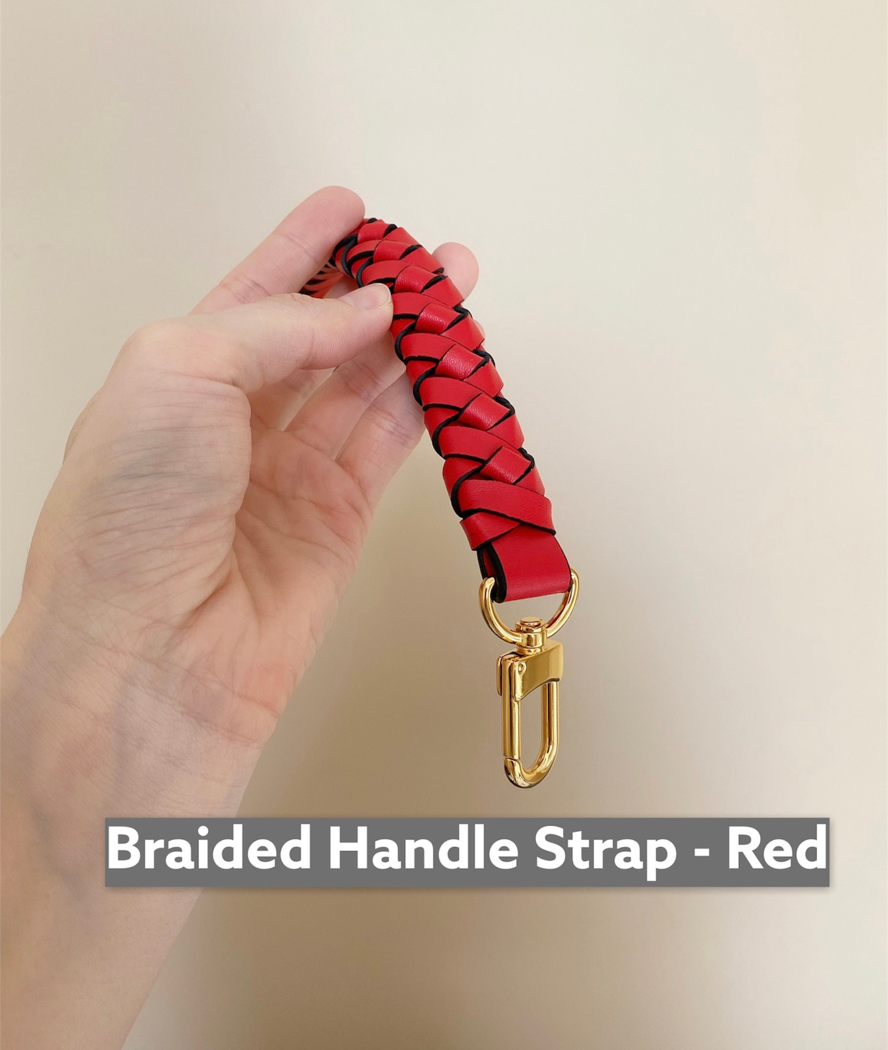 Braided Genuine Vachetta Leather Top Handle Strap For Neonoe New