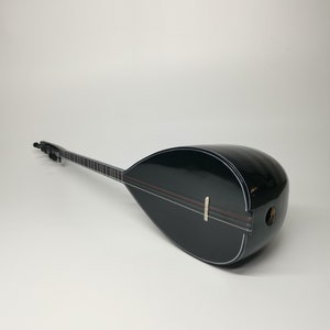 Handmade Turkish Short Neck Baglama Saz Black Polyester