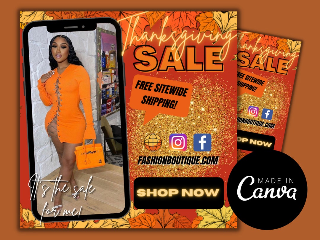 THANKSGIVING DEALS FLYER for Instagram Thanksgiving Sale Etsy