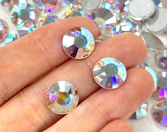 Strass Swarovski 2028 Crystal AB Coldfix: opzioni di dimensioni piccole e extra large