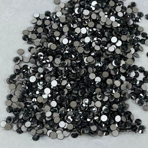 Strass métallisé Swarovski Flatback Jet Hematite - 2028 cristaux noirs brillants taillés - différentes tailles et quantités disponibles