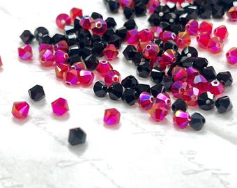 Perline di cristallo bicono da 4 mm per la creazione di spille e progetti di cucito - Fori precisi e colori brillanti