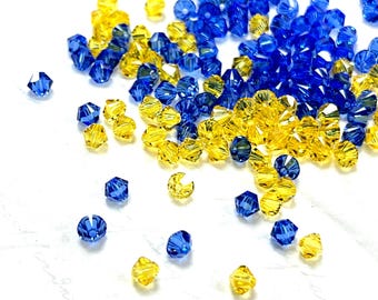 Perline bicono di cristallo da 4 mm per la creazione di spille e progetti di cucito - Fori precisi e colori brillanti