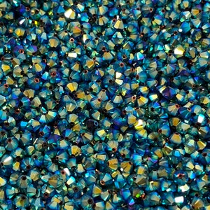 6mm Bicone Beads made by Swarovski - Metallic and AB2x color options - Various Quantities available