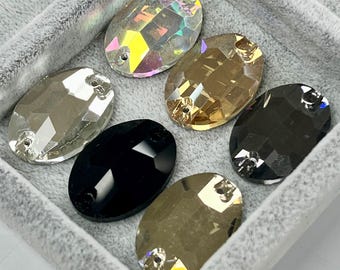 Strass ovali da cucire - Abbellimenti lucidi per progetti di cucito -
